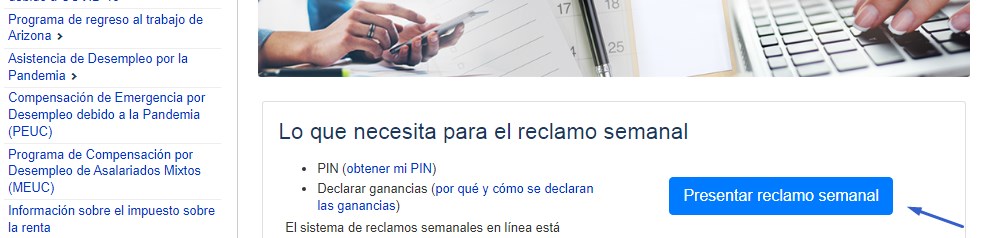 Pasos para reclamar el desempleo en Arizona.